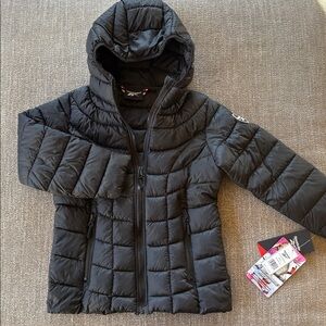 REEBOK Kids Black Puffer Jacket Coat Size 6X New with tags!